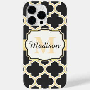 Black and Golden Moroccan Quatrefoil