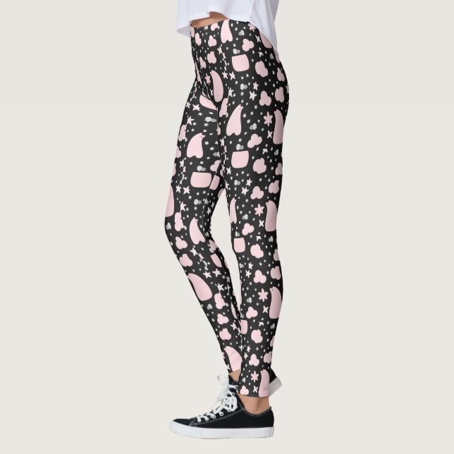 Black and Pink  Design Leggings (Esquerda)