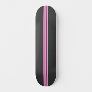 Black and Pink Striped Skate Deck