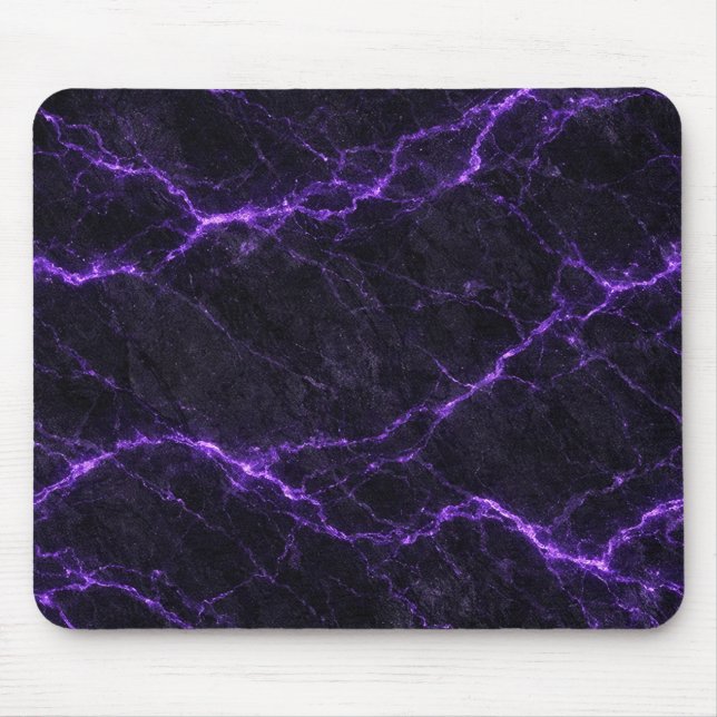 Black and Purple Marble Mouse Pad (Frente)