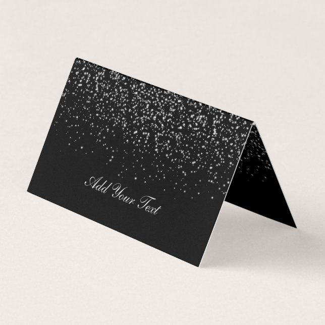 Black and Silver Confetti | Cartões (Frente)
