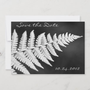 Black and White Fern Salva o Convite de Data