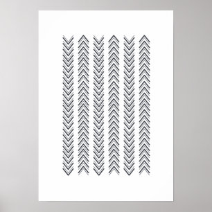Black and White Geometric Arrow / Delta Poster