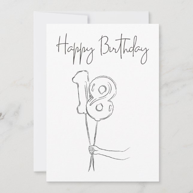 BLACK AND WHITE HAPPY BIRTHDAY CARD (Frente)