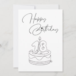 BLACK AND WHITE HAPPY BIRTHDAY CARD