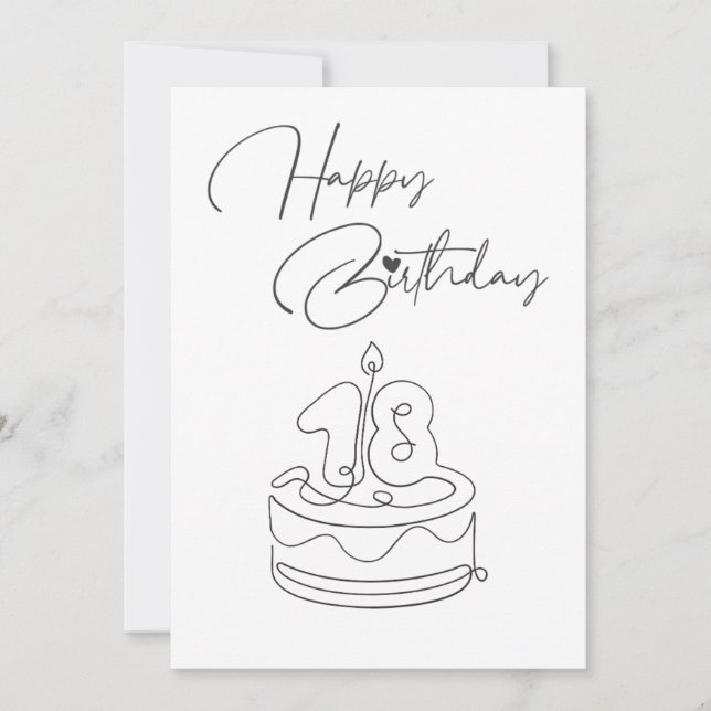 BLACK AND WHITE HAPPY BIRTHDAY CARD (Frente)