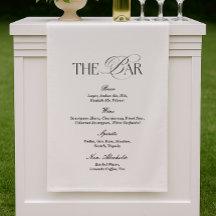 Black and White Wedding Bar Fabric Sign