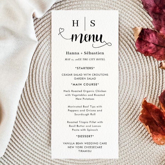 Black and White Wedding Menu (Criador carregado)