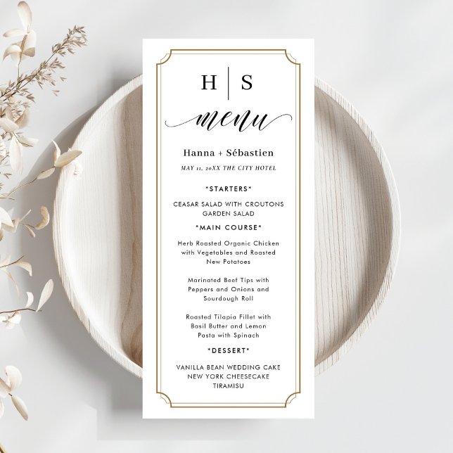 Black and White Wedding Menu (Criador carregado)