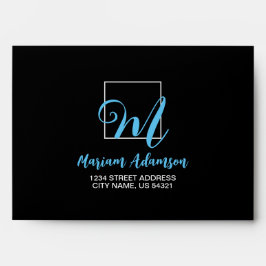 Black Back & Front Name Monograma Endereço de devo