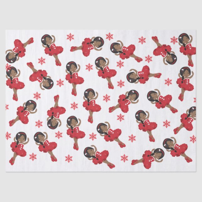 Black Ballerina em Papel Tecido Vermelho Tutu (Frente )