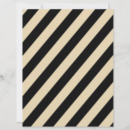 Black & Beige Diagonal Stripes Scrapbook Paper