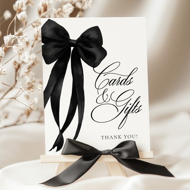 Black Bow Cards & Gifts Table Sign Poster (Criador carregado)