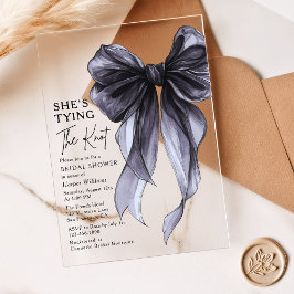 Black Bow She's Tying The Knot Bridal Shower