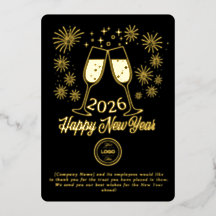 Black Business New Year 2026 Champagne Gold