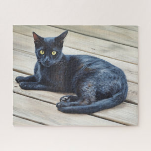 Black Cat Art Big Quebra-cabeça