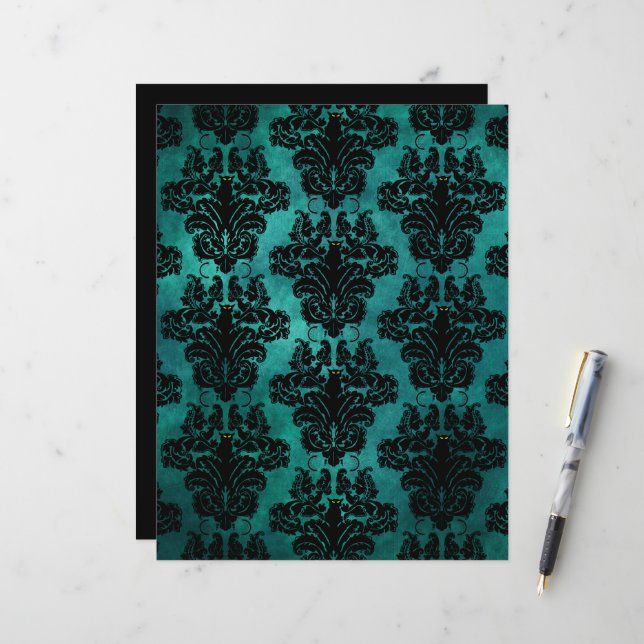 Black Cat Damask  (Frente/Verso In Situ)