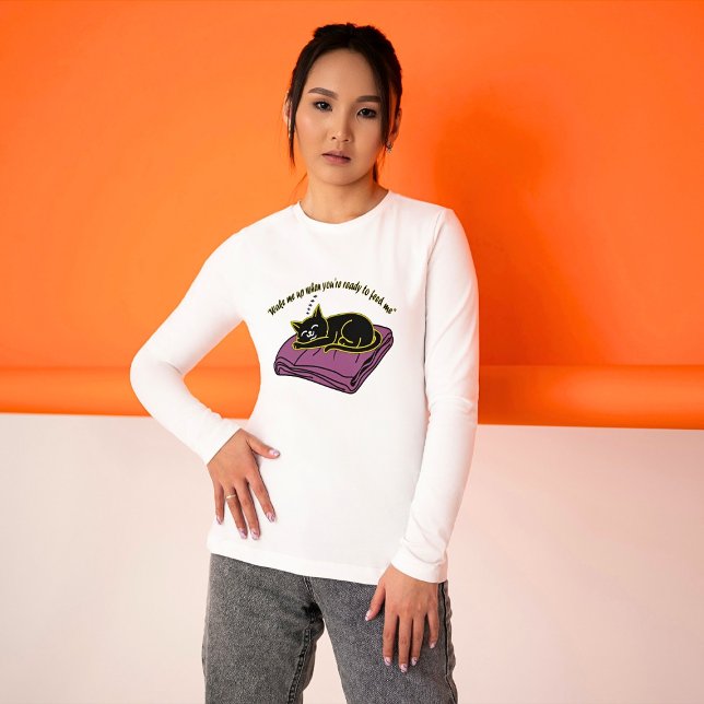 Black Cat Nap Time T-Shirt (Criador carregado)