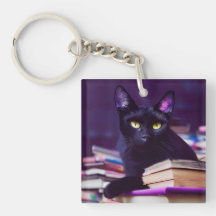 Black Cat of the Witch's Bookshop - Chaveiro