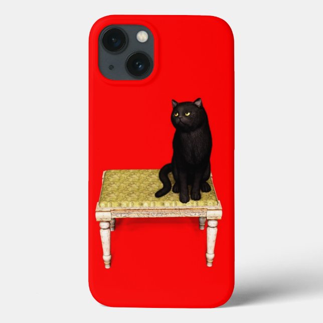 Black cat on the stool Case-Mate iPhone case (Verso)