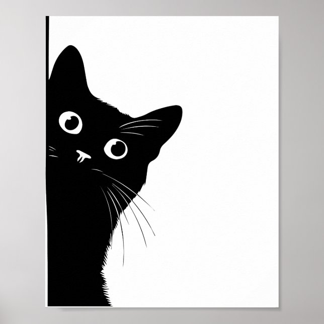 Black Cat Side Look Poster for Cate Lovers (Frente)