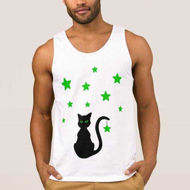 Black Cat Stars T-Shirt (Frente)