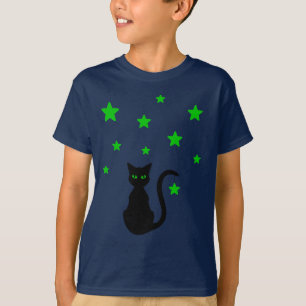 Black Cat Stars T-Shirt (Criança)
