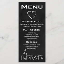 Black Chalkboard Menu Love Heart - Weding, Party