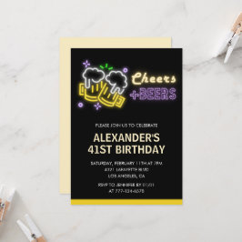Black Cheers Beer Beer Beer Beer Convite de aniver