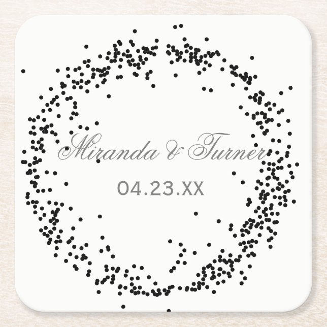 Black Confetti - Porta-copos Personalizado (Frente)