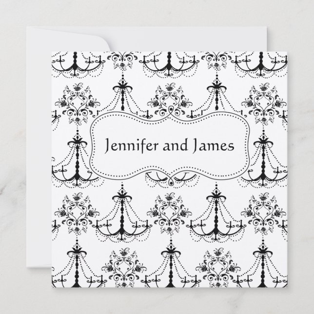 Black Cream Chandelier Salvar O Anúncio De Data (Frente)