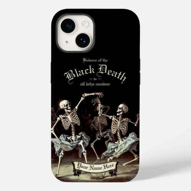 Black Death Dancing Skeletons Halloween (Verso)