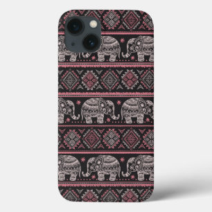 Black Ethnic Elephant Pattern