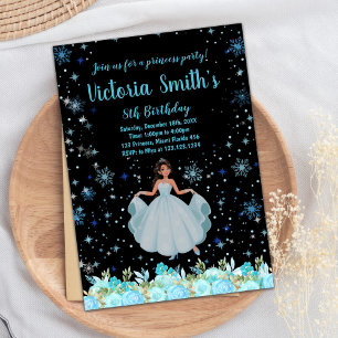 Black Floral Princesa Aniversário Convites