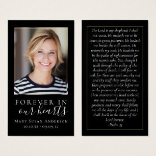 Black Forever in Our Heart Memorial Card
