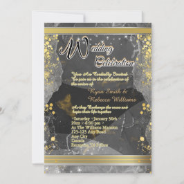 Black & Gold Marble Flat Card 