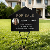 Black Gold Photo For Sale Real Estate Sign