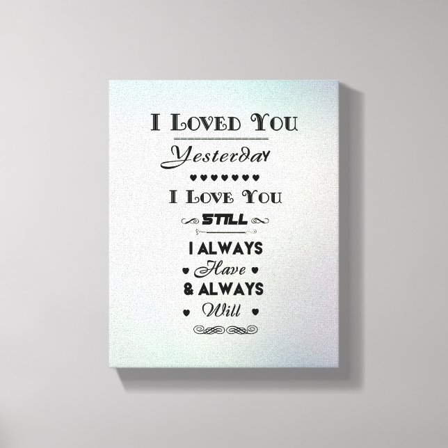 Black I Love You - Canvas Print (Frente)