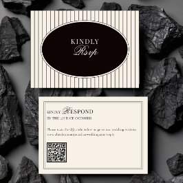 Black Ivory Classic Old Money QR Code Wedding RSVP