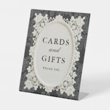 Black Ivory Doily Lace Wedding Cards & Gifts