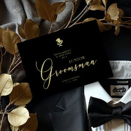 Black Junior Groomsman Chic Wedding Proposal