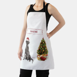 Black Lab Engraçado Cachorro de Natal e Árvore