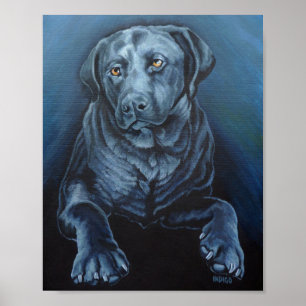 Black Labrador Art Poster English Retriever Impres