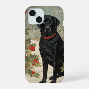 Black Labrador no inverno