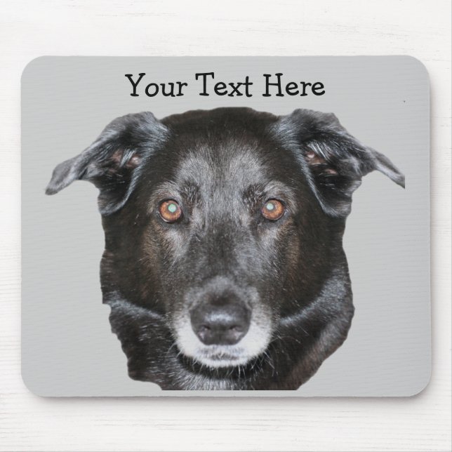 Black Labrador Retriever Dog Mousepad (Frente)