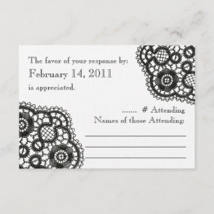 Black Lace on White (Cartões de Resposta de Casame