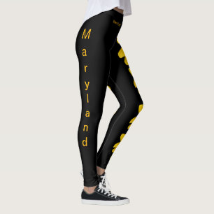Black Maryland Black Eyed Susan State Leggings