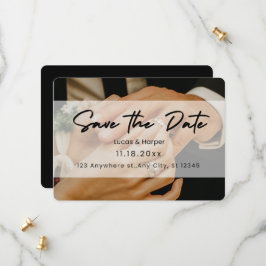 Black Modern Salve o Convite para Cartão de Data