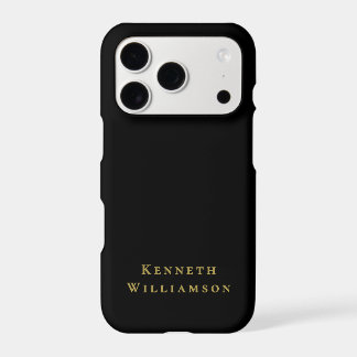 Black Monograma Dourado Nome Minimalista Moderno H