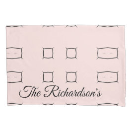 Black Pink Personalized Geometric Minimal Bedding